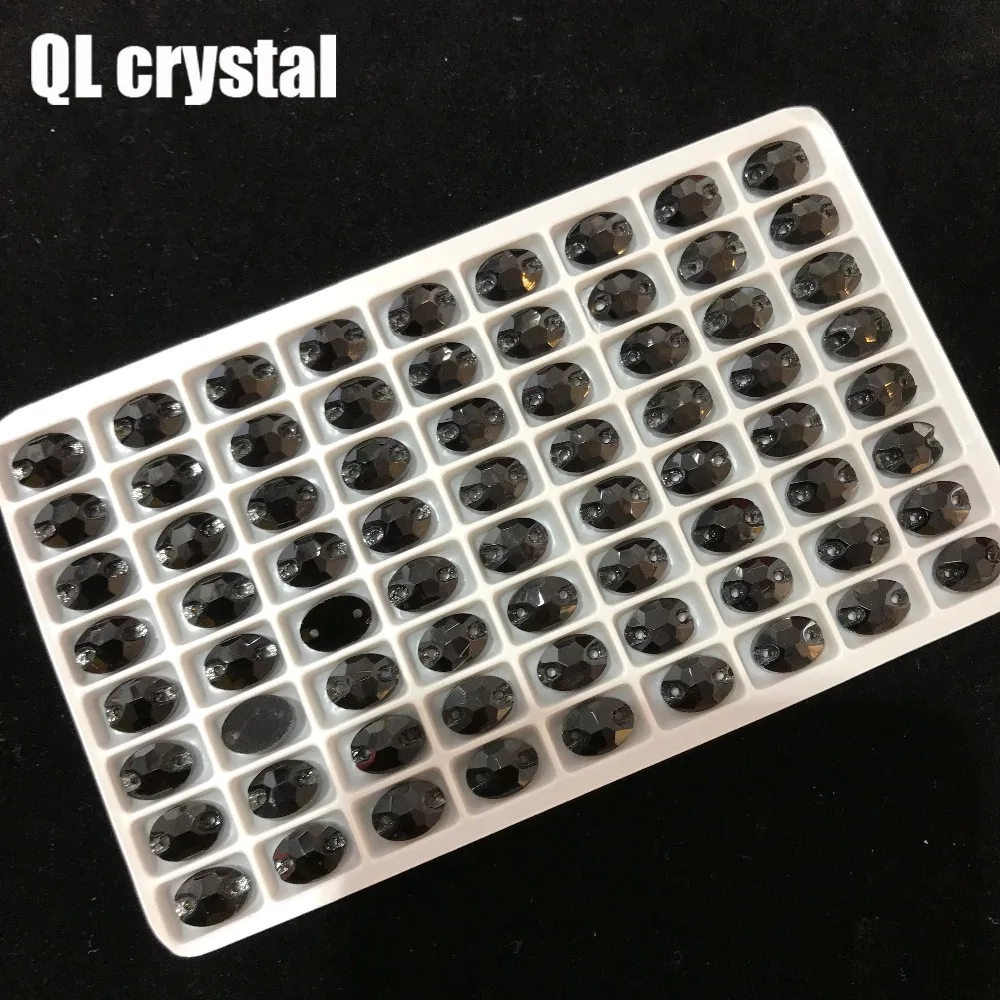 Все размеры: черные овальные Стразы с 2 отверстиями для изготовления свадебного