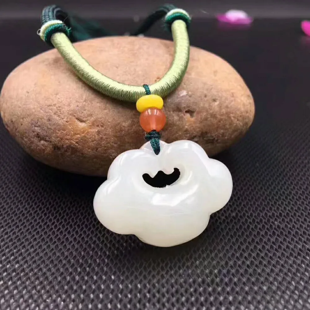 

Natural Hetian jade pendant Ruyi baby lock child safety lock with certificate and Pendant