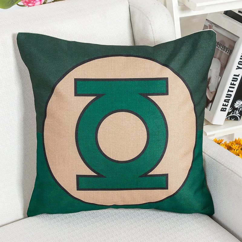 Наволочка из хлопка и льна украшение для дома логотип Super hero 45*45 см|cotton linen|linen