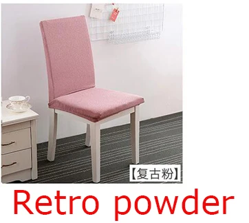 Retro Powder Полярный флис тканевый чехол на стулья Slipcovers растягивающиеся съемные чехлы на стулья для столовой чехлы на стулья для отеля банкета чехлы для сидений housse de chaise - Цвет: Retro Powder