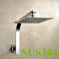 8 inch 20cm20cm square stainless steel ultra thin head shower with arm top shower with shower pipe th009 4