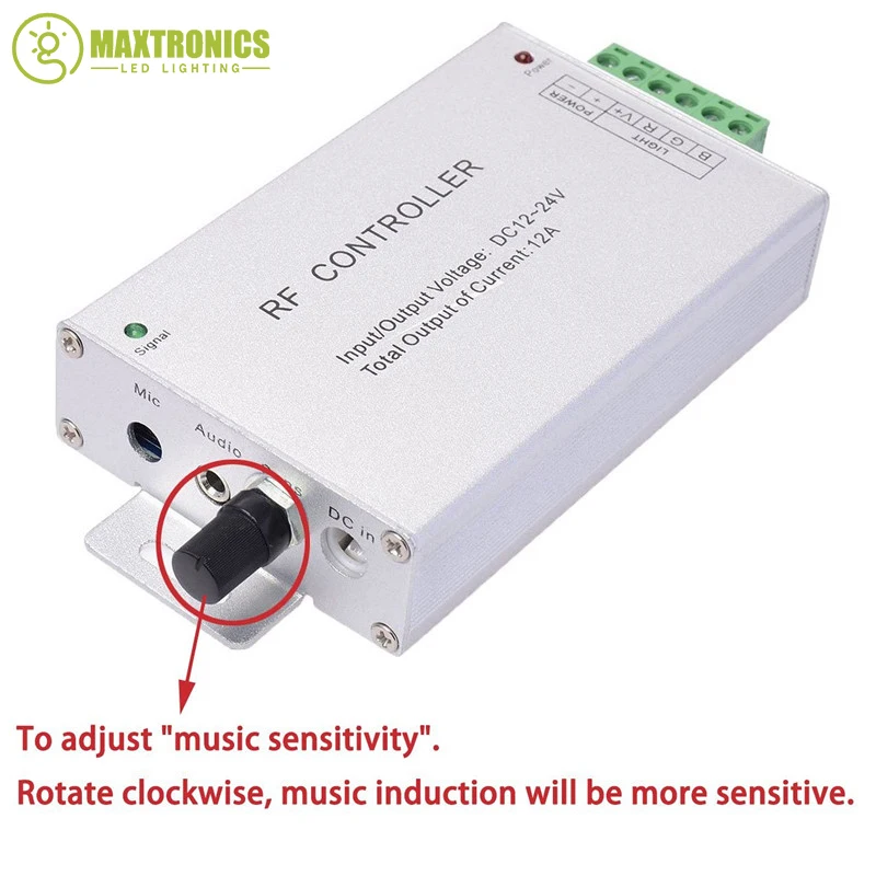 Регулируемый светодиодный музыкальный контроллер RGB 18 клавиш радиочастотный