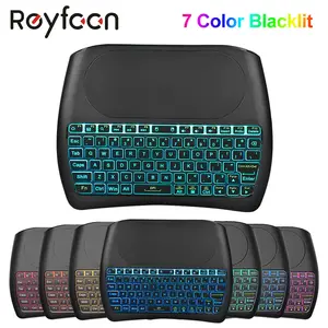 Оригинальная подсветка D8 Plus i8 английская русская 2,4 ГГц Беспроводная мини-клавиатура Air Mouse Сенсорная панель контроллер для Android TV BOX PC