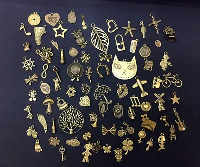 80 шт./лот античная бронза ключи DIY Подвеска mix Продажа Винтажные металлические