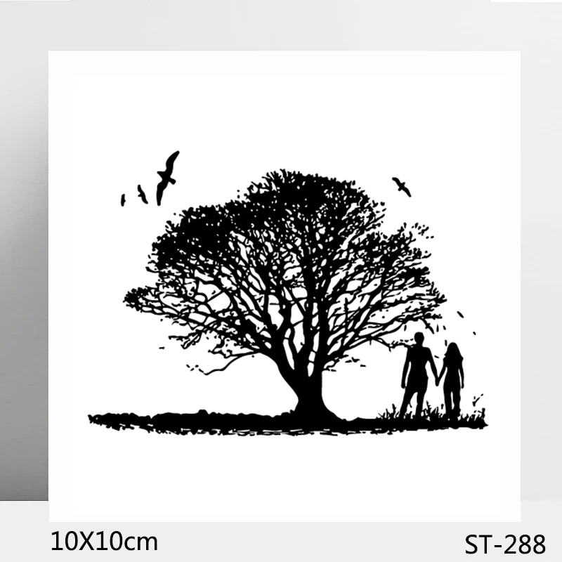 AZSG Lush Tree/Happy Couples прозрачные штампы/уплотнения для DIY скрапбукинга/изготовление