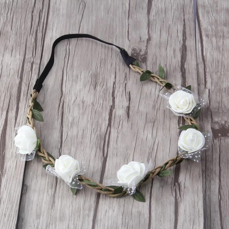 Женская головная повязка с розами в бохемском стиле на резинке с лентой для вечеринок и свадебных мероприятий 2020 Новинка.