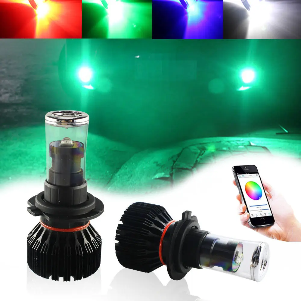 Krator 2 шт. 20 Вт беспроводной пульт дистанционного управления RGB P13W H16 5202 H11 H8 H9 светодиодный светильник для противотуманных фар дневного света