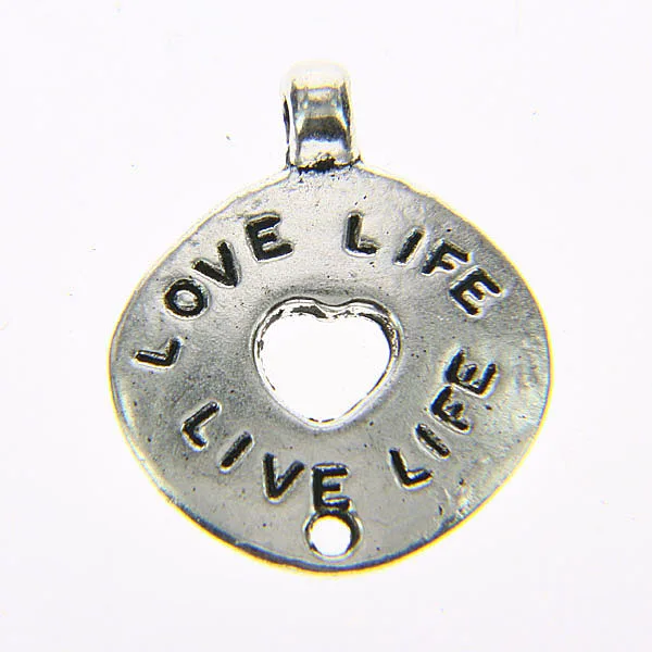 

Tibetan silver plated follow your heart 2 holes connectors 20pcs EF3529