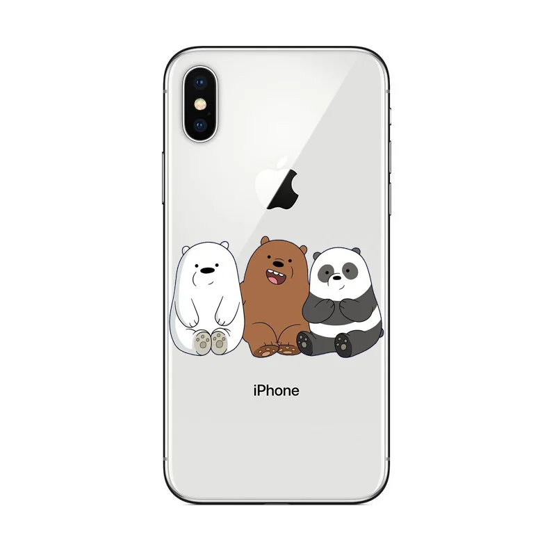Прозрачный мягкий силиконовый чехол для iPhone X XS XR Max 5 6 7 8 мультфильм анимация Мы