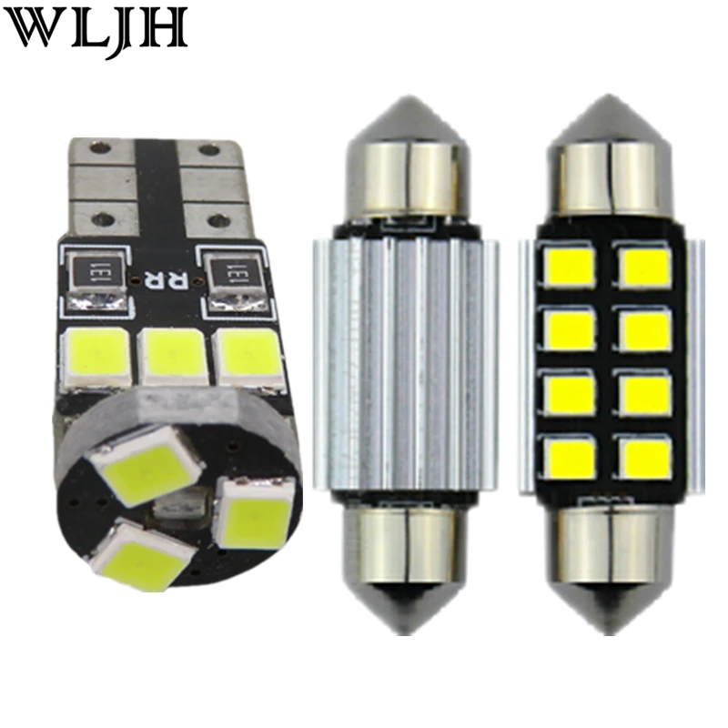WLJH 9 шт. белый Canbus Error free W5W 36 мм C5W светильник для Volkswagen VW Jetta VI MK6 седан СВЕТОДИОДНЫЙ