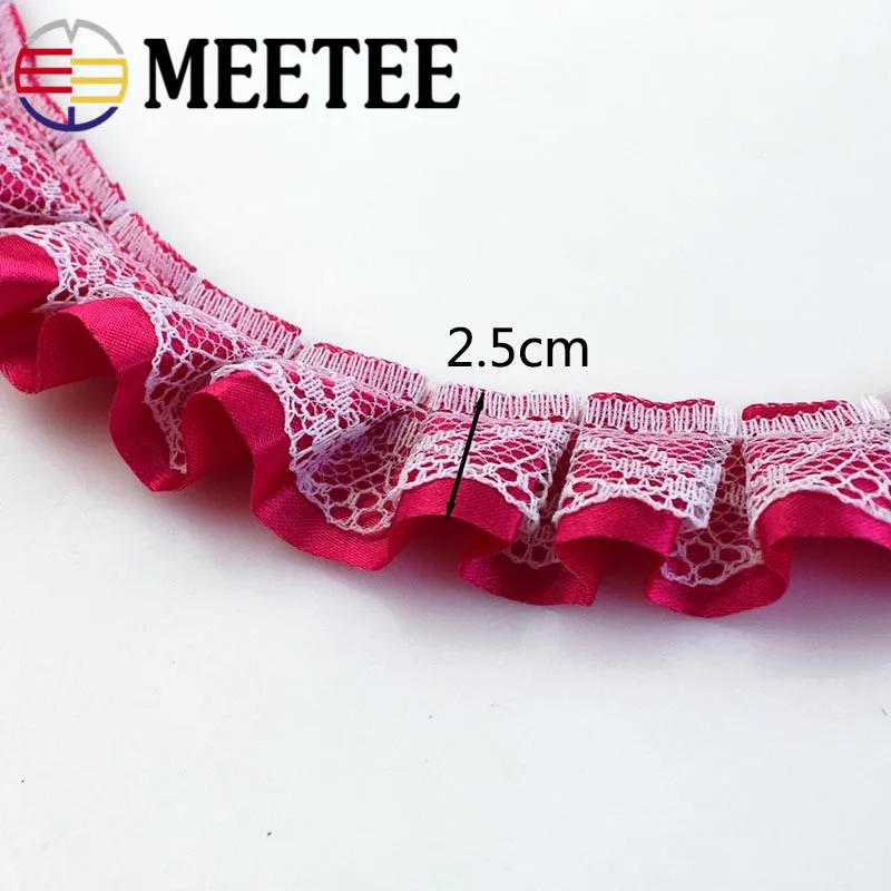 10 ярдов Meetee 2 5 см атласная кружевная отделка Лента ткань складное Кружево DIY