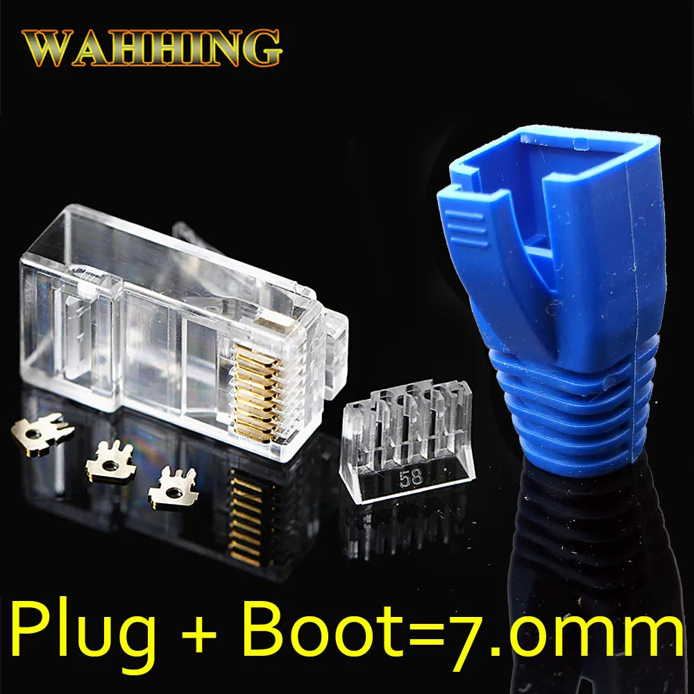 Разъем Cat6 RJ45 UTP кабель ethernet разъем 8P8C сеть CAT 6 модульные разъемы с 5 мм сапоги