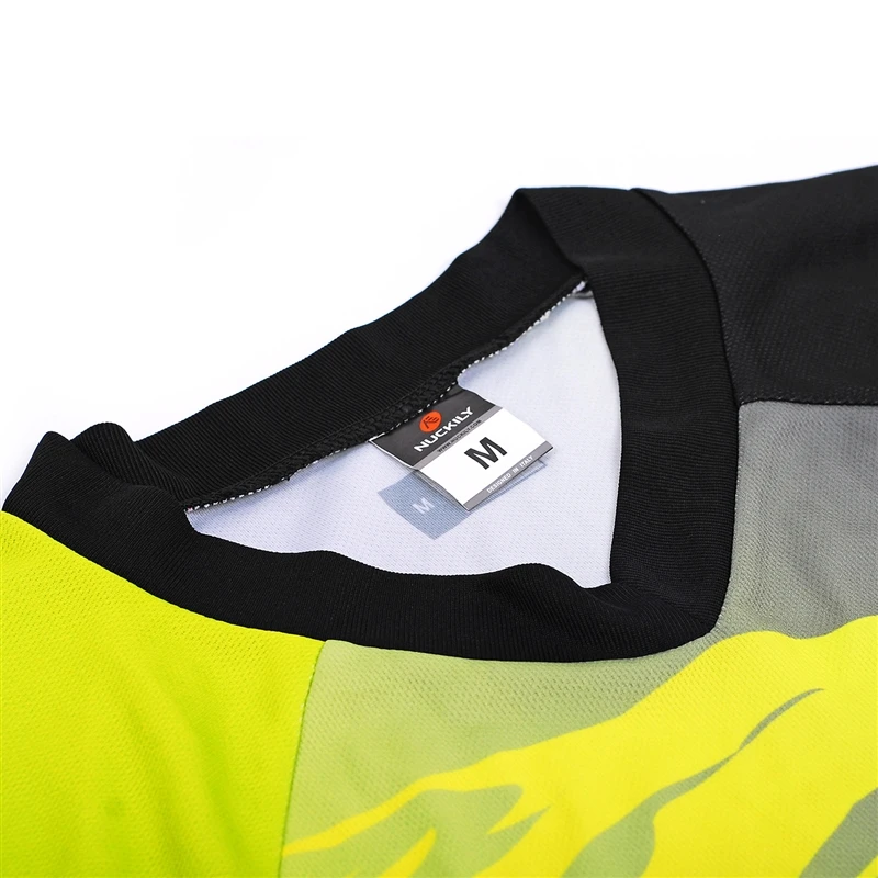 NUCKILY Summer MTB Jersey Long Sleeve V-neck Road Bike For Men | Спорт и развлечения