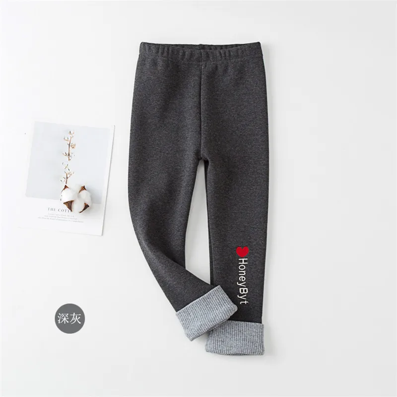 Honey Dark Gray От 3 до 8 лет, штаны для девочек зимние леггинсы для девочек бархатные теплые детские узкие штаны детские штаны плотные осенние детские длинные штаны - Цвет: Honey Dark Gray