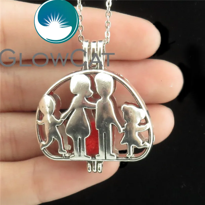 GLOWCAT V589 семья четырех мам папа сын дочь бусины клетка аромадиффузор эфирного