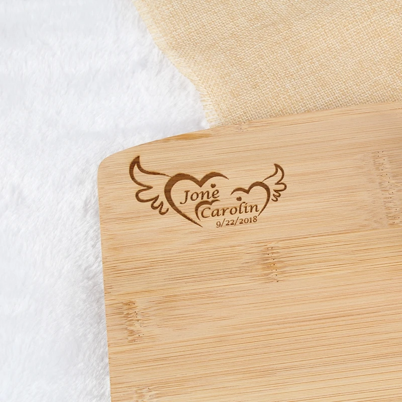 Personalized name date Custom Engraved Bamboo Fruits Board Wood chopping cutting board Kitchen wedding favors and gifts | Дом и сад