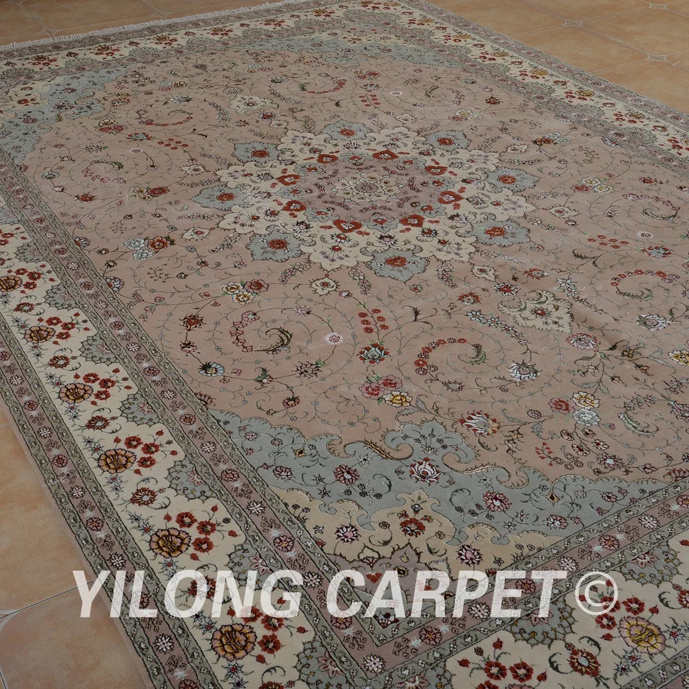 Yilong 10'x14' Turkish wool rug manufacturers handmade exquisite pink carpet suppliers (1494) | Дом и сад
