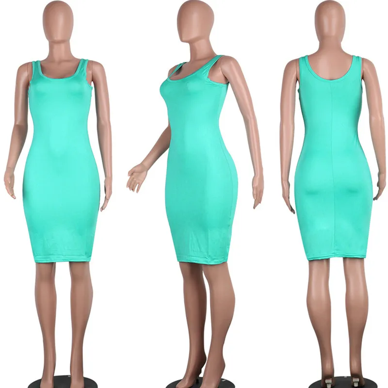 Платье женское летнее однотонное в европейском стиле 8 цветов 216 | Женская одежда