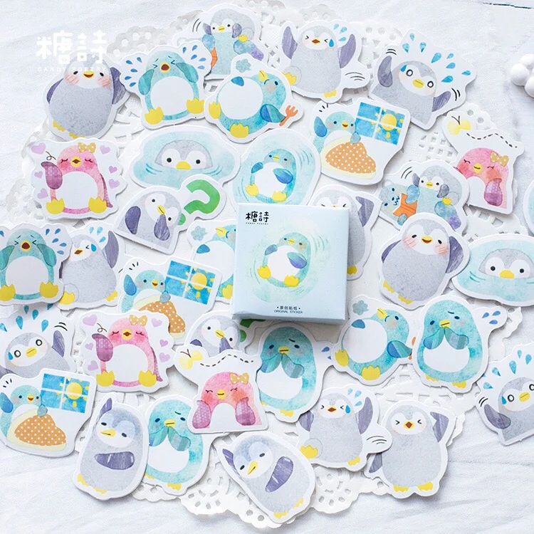 45 шт деко Скрапбукинг Дневник для ежедневника Kawaii Пингвин стикеры Abums тег