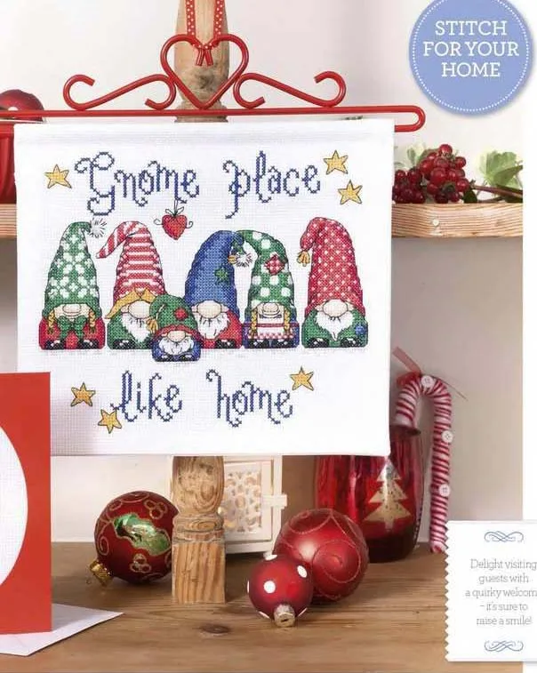 Gnome место как домашний крест stitchX-mas пакет 18ct 14ct 11ct белая ткань хлопок нить вышивка