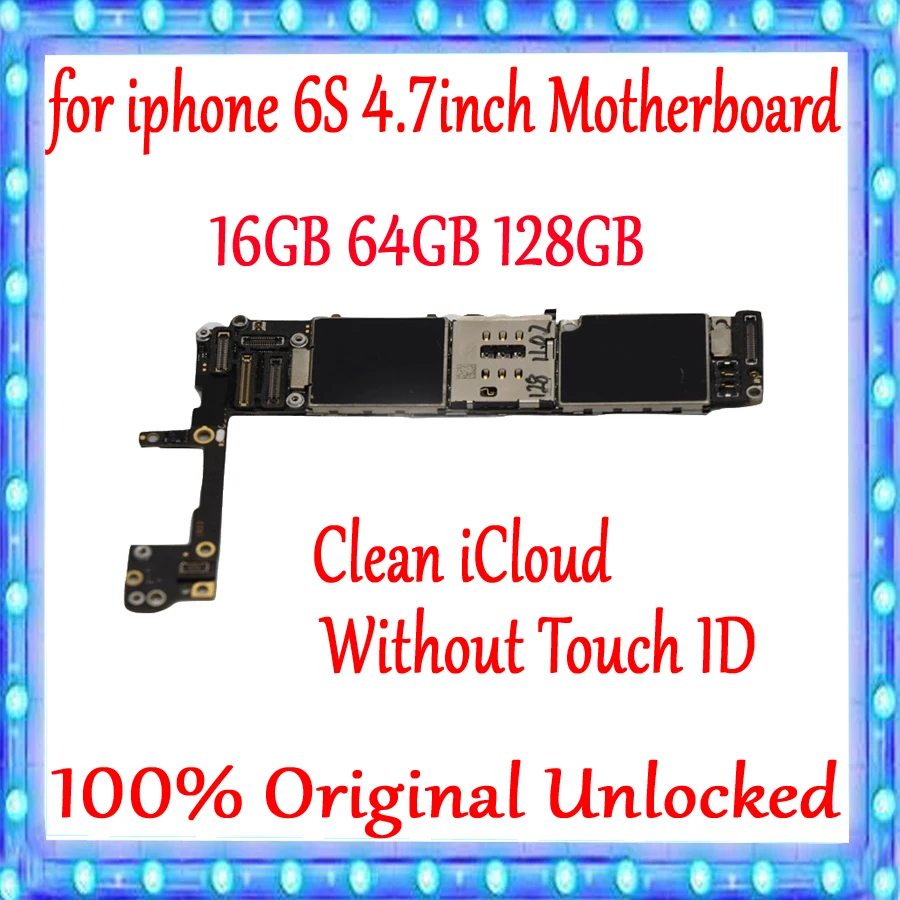 Оригинальная разблокированная материнская плата для iphone 6S с/без Touch ID чистая iCloud 4
