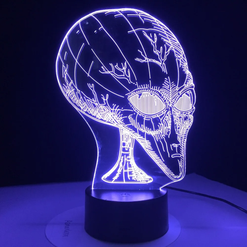 

Alien 3D LED Night Light Other Planets People Head with 7 Colors Light for Home Decoration Lamp Visualization Optical Decor Lamp
