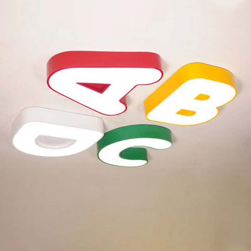 

Новинка 2018, креативный потолочный светильник с милыми буквами ABCD для детской комнаты, красочные светильники для спальни, светильник, Беспла...