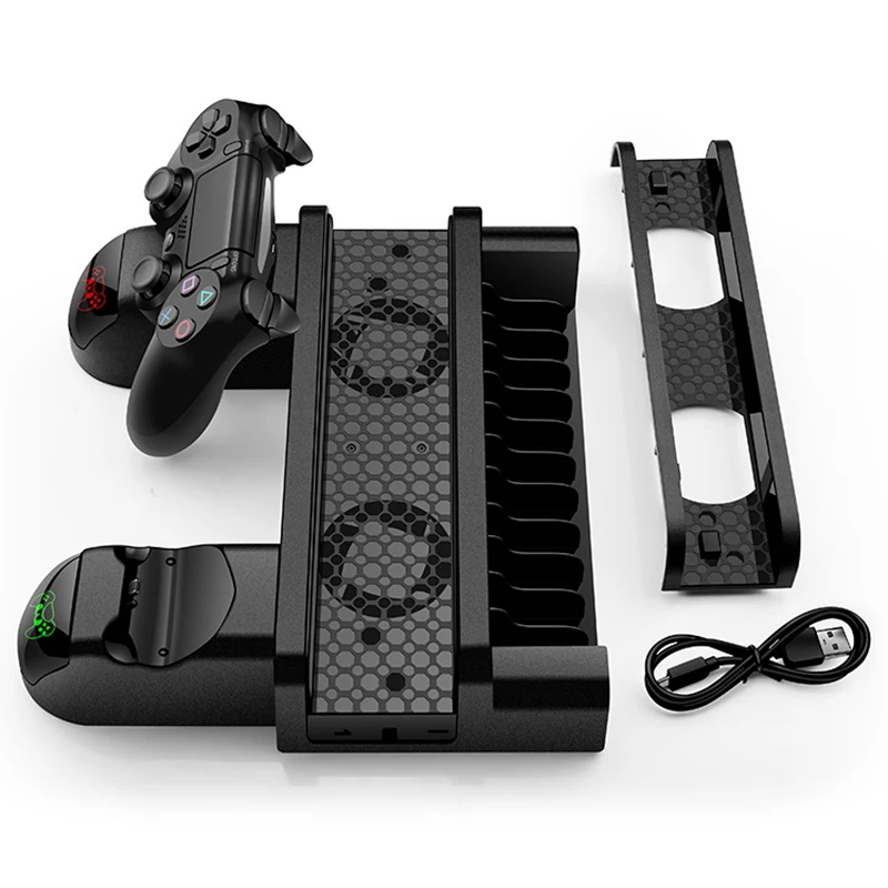 Охлаждающая подставка для PS4/PS4 Slim/PS4 PRO с 12 играми двойной контроллер зарядная док