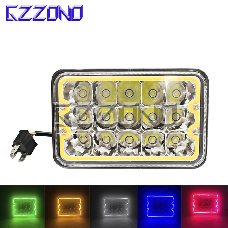 

1 шт. 45 Вт прямоугольный многоцветный ореол DRL светодиод 4*6 5 дюймов Ближний/Дальний свет s светодисветильник герметичный Луч Грузовик 4x4 Drivin р...