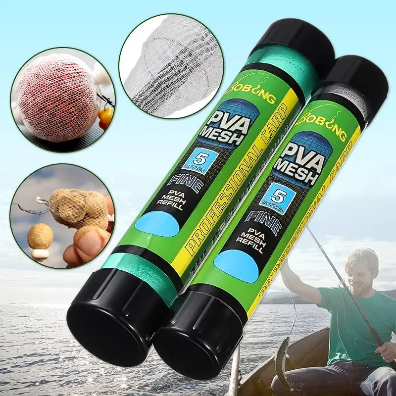 1PC 5M 7M 10M Carp Fishing PVA Mesh Refill Hair Rig Hook Bait Feeder Boillie Rigging Rig Hook 18/25/37/44mm