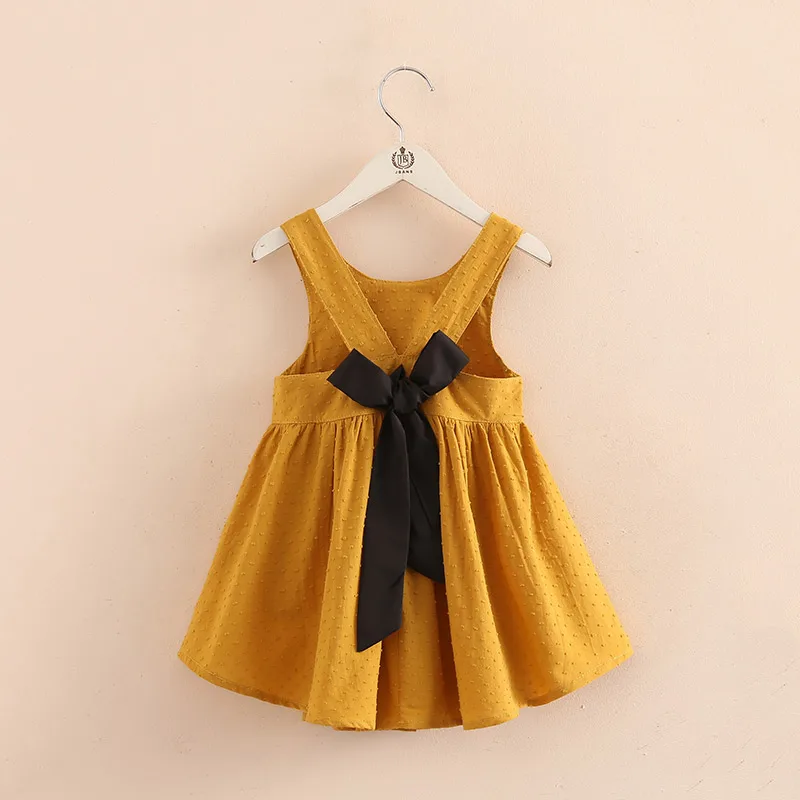 2019 Casual 2 3 4-6 7 8 10 Years Children Cotton Backless Sundress Princess Cute Bow Party Dance Kids Strap Dress Summer Girl | Детская