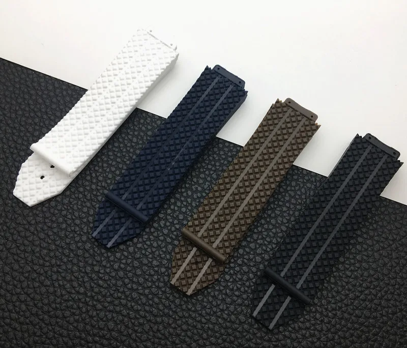 Ремешок силиконовый для наручных часов резиновый черный браслет мужчин с