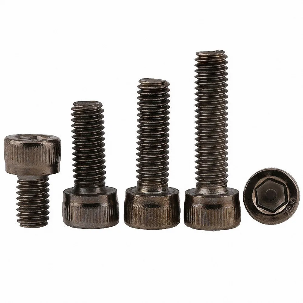 

M2 M2.5 M3 M4 M5 M6 черная никелированная крышка, Шестигранная головка, болт класса 12,9 DIN912, шестигранный винт из углеродистой стали