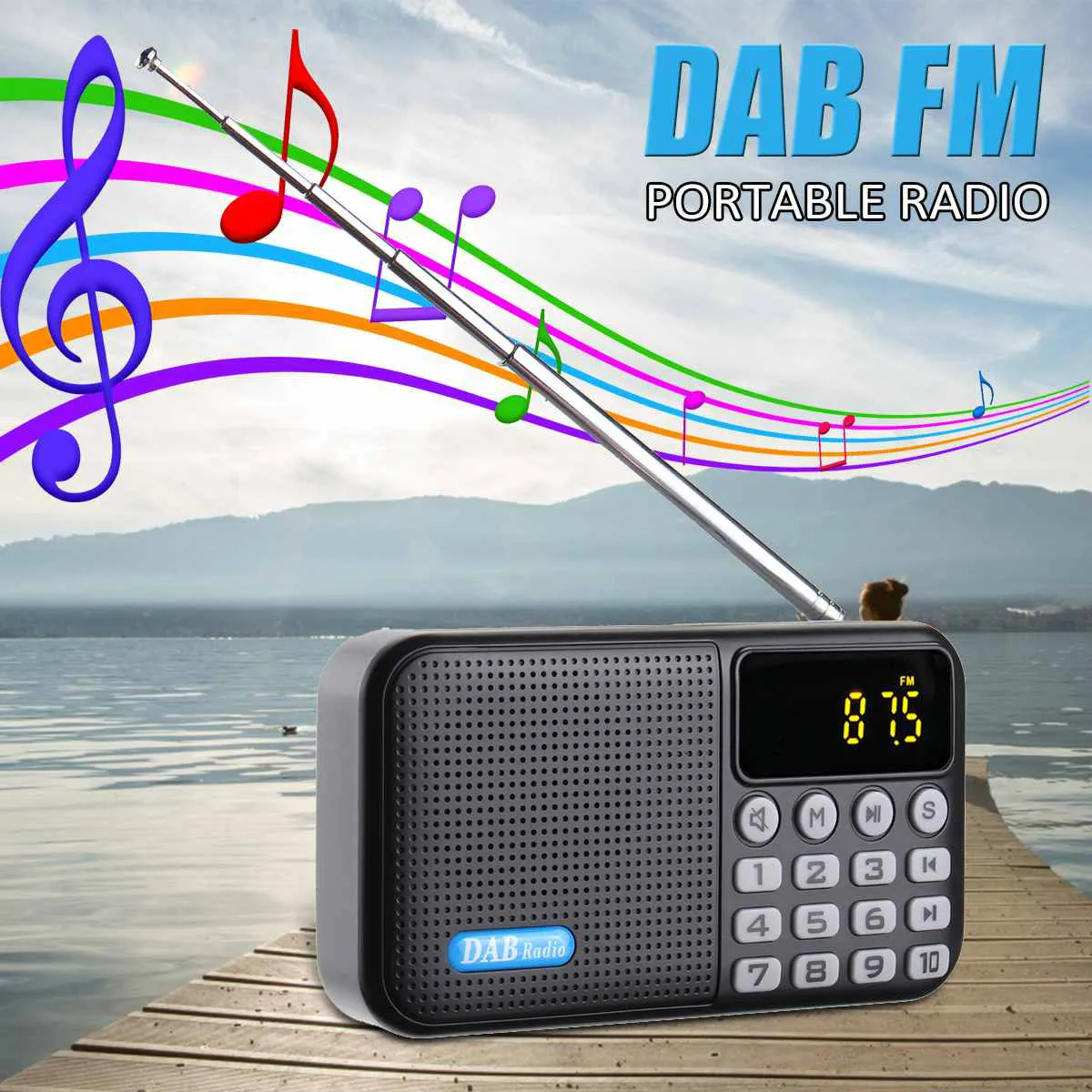 Портативный радио плеер приемник Цифровой DAB+ FM радио bluetooth стерео динамик открытый FM приемник музыкальный плеер с ремешком