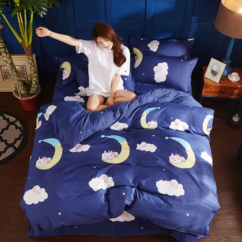 Красочный комплект постельного белья с пододеяльником постельное белье для