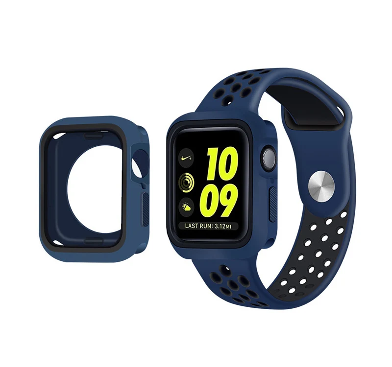 MDNEN 42 мм 38 мм анти-осенний чехол для Apple Watch чехол для Iwatch 1 2 3 4 Мягкий силиконовый чехол 40 мм 44 мм спортивный Чехол