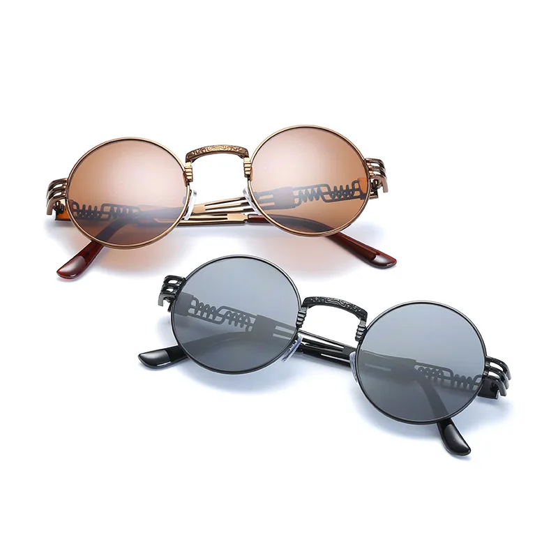 Круглый ретро Джон Леннон женские солнцезащитные очки в стиле стимпанк мужские