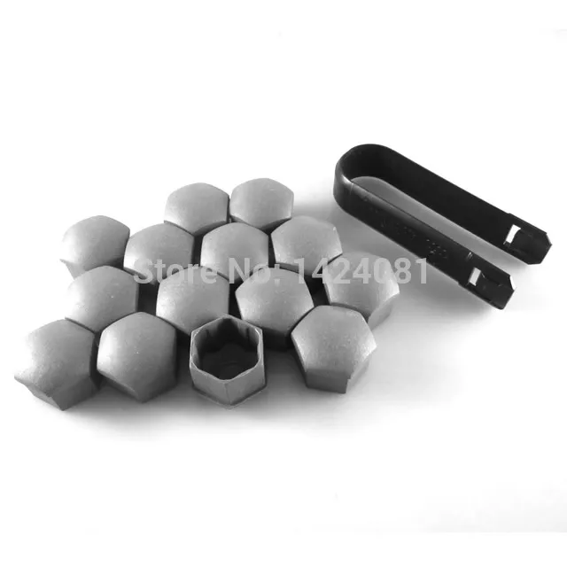 Серые колпачки для колпачков и центральных гаек колеса 24x размером 17 мм Audi A1 A3 A4 A5