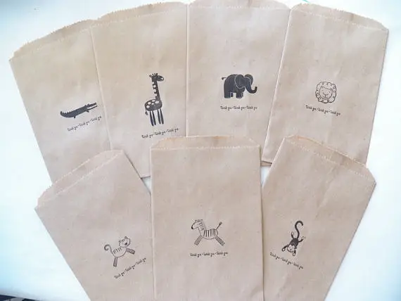 Пользовательские Джунгли животных baby Shower popcorn конфеты буфет леденцы мешки день