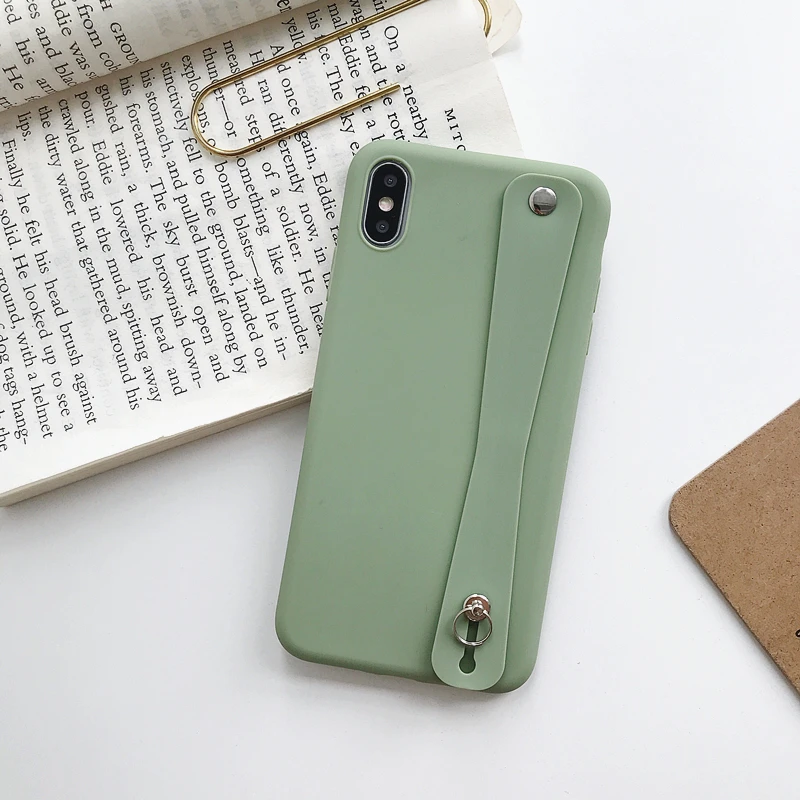 Карамельный цвет ремешок держатель чехол для телефона для iPhone 11 Pro Max XR XS Max X 7 8 6S Plus Чехол Мягкий ТПУ полный корпус задняя крышка телефона - Цвет: f