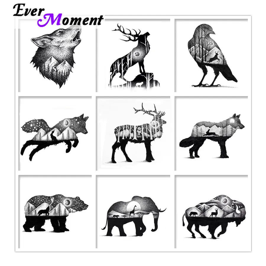 Алмазная мозаика с животными Черный волк|painting cross stitch|diamond painting stitchdiamond mosaic |