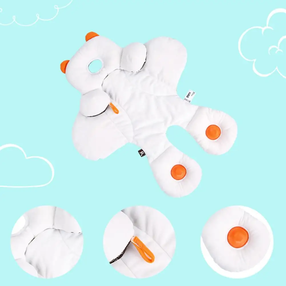 Asiento de beb&eacute; suave para coche, coj&iacute;n de apoyo para la cabeza, sof&aacute; de invierno, c&aacute;lido, alfombrilla para cochecito de ni&ntilde;o reci&eacute;n nacido, funda para silla de empuje-3