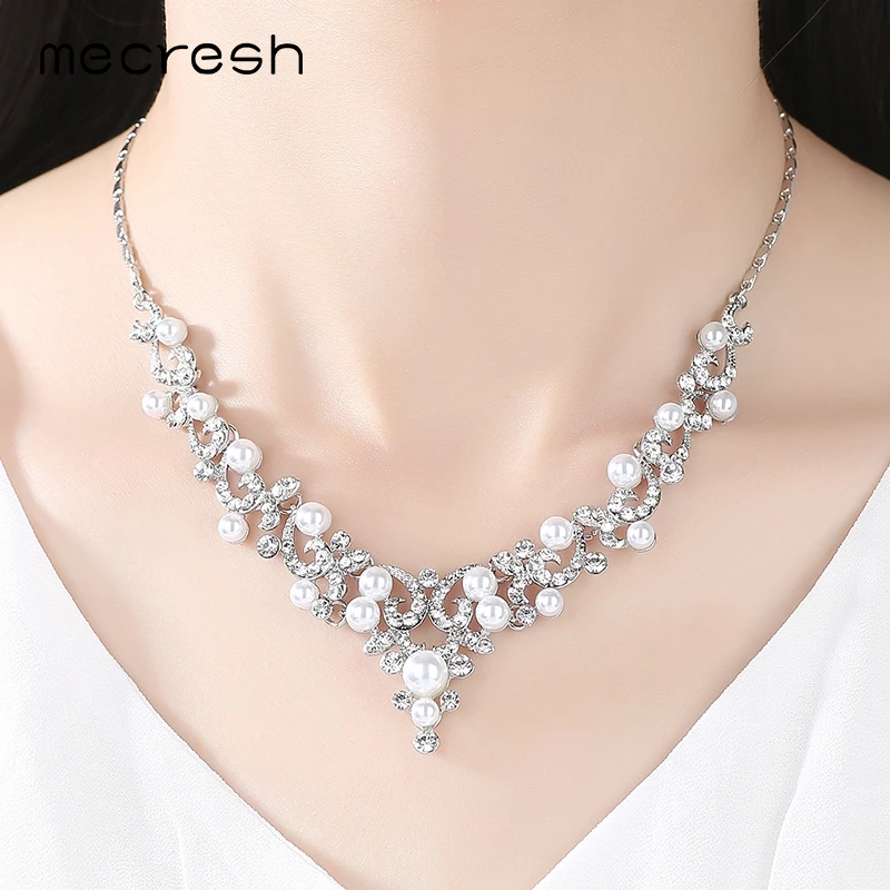 Mecresh модный искусственный жемчуг свадебные ювелирные наборы завод комплекты