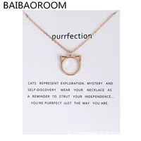 fashion jewelry purrfection cat ear alloy pendant short necklace women gift