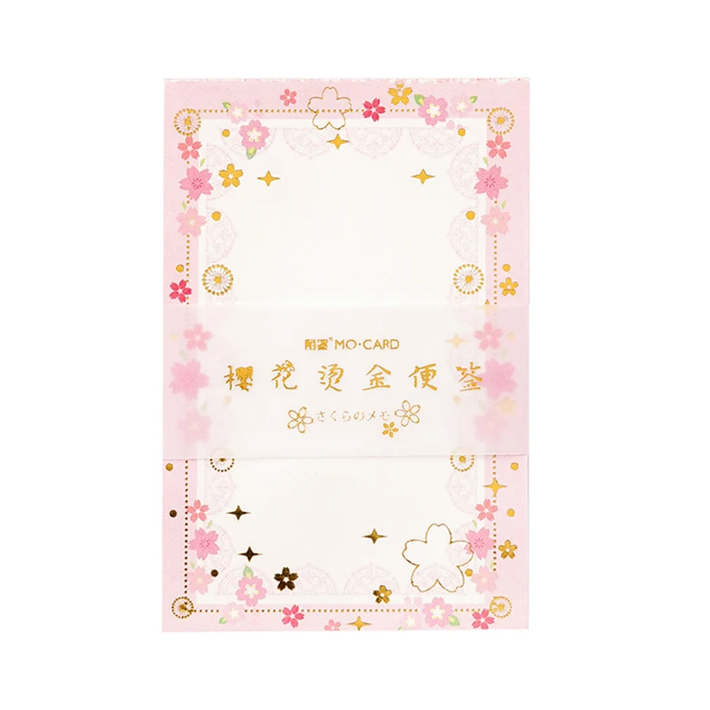 

Gilded Note Book Cherry Blossom Memo Pad Handbook Collage Material Students Notepad Leave Messages Paper