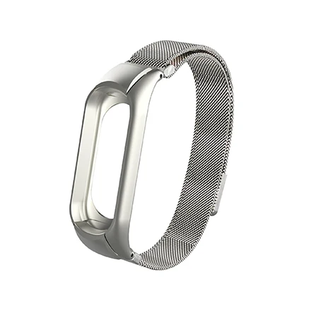 silver Металлический ремешок для Xiaomi Mi 3 Магнитный с миланским плетением петля браслет из нержавеющей стали ремешок для наручных часов для Xiaomi Mi ремешок 3 ремешка - Цвет: silver