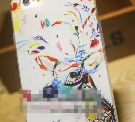 2016 лучшие продажи популярных окрашенные тпу чехол ручная роспись олень для iphone 6