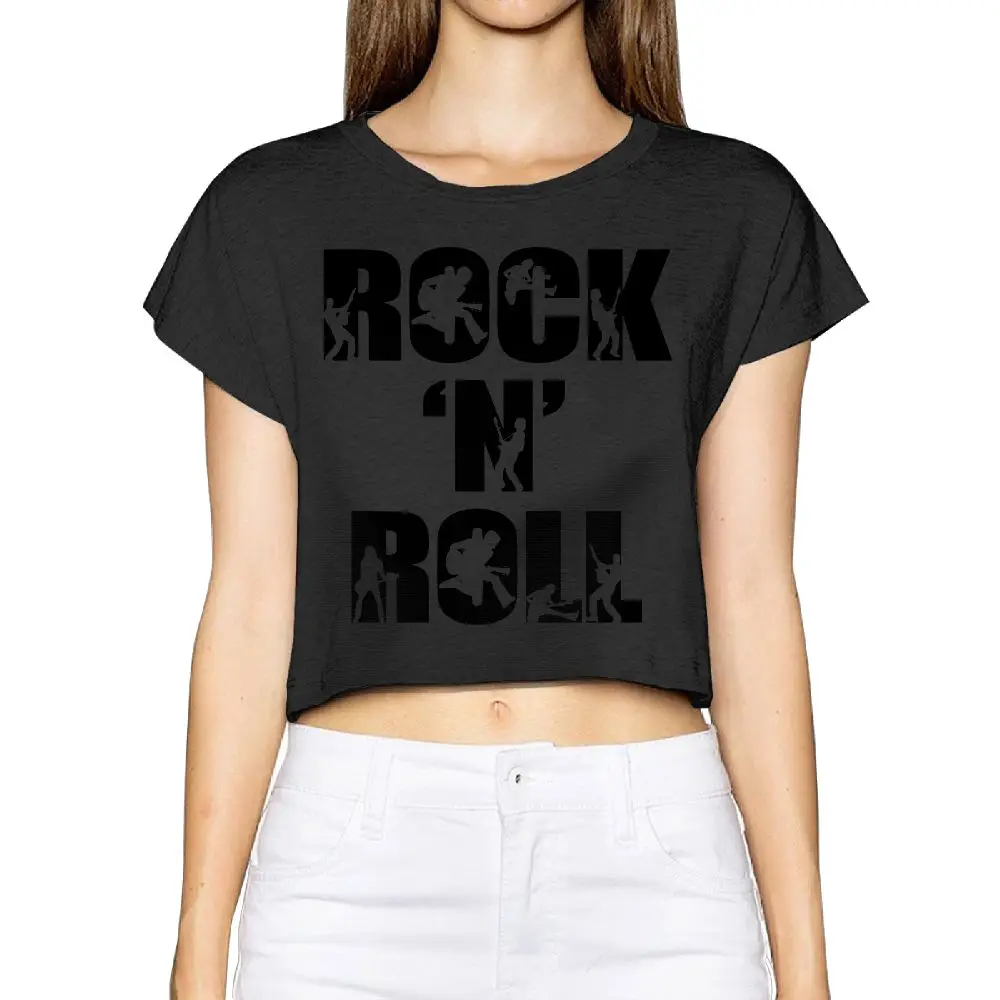 SAMCUSTOM Camisetas настоящие короткие новые i love Rock N Ролл 3D печать модная уличная футболка анархия укороченная Сексуальная футболка для женщин - Цвет: Мятный