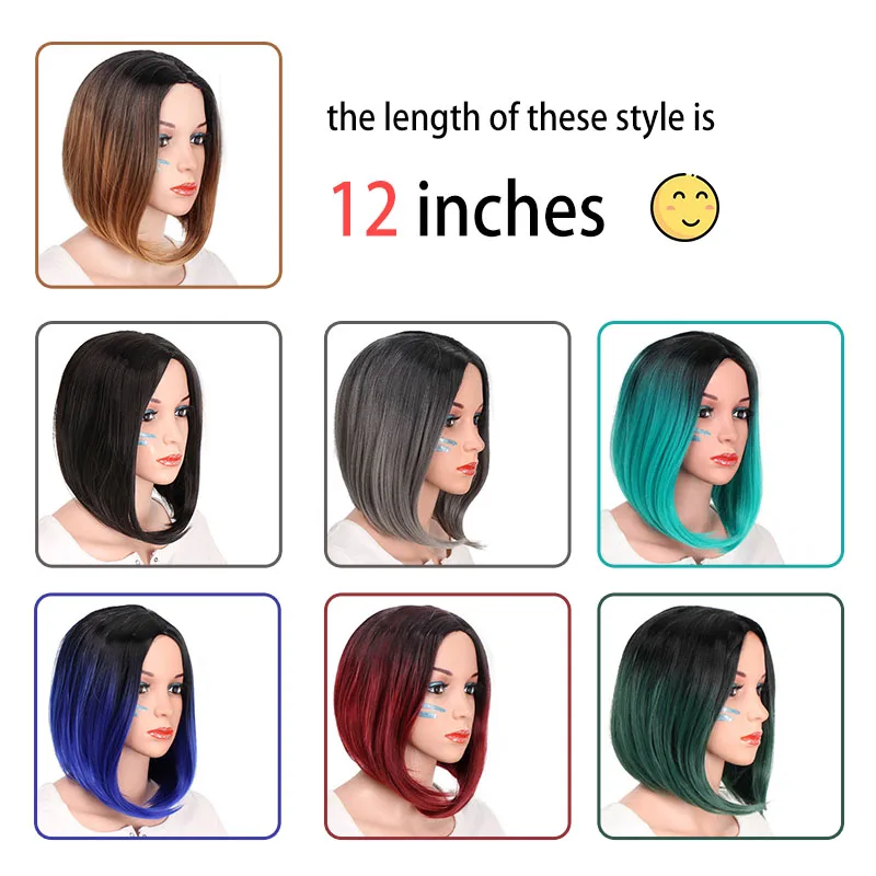 Doris beauty Ombre красный боб парики для женщин синтетический короткий блонд черный коричневый прямой парик бордовые волосы термостойкие волокна