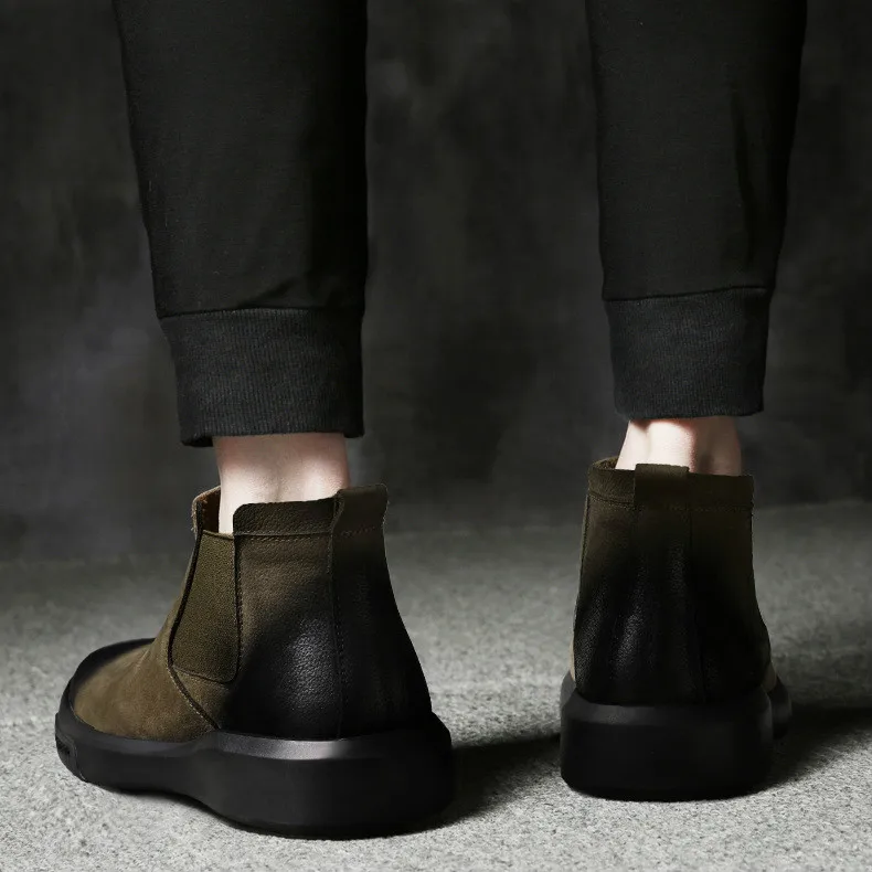 Винтажные ботинки «Челси»; мужская кожаная обувь; сезон осень; Новинка; Мужская модная обувь; износостойкие ботильоны; Роскошные Дизайнерские лоферы